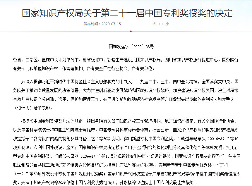 Good News! CARKU won the Chinese Patent Excellence Award