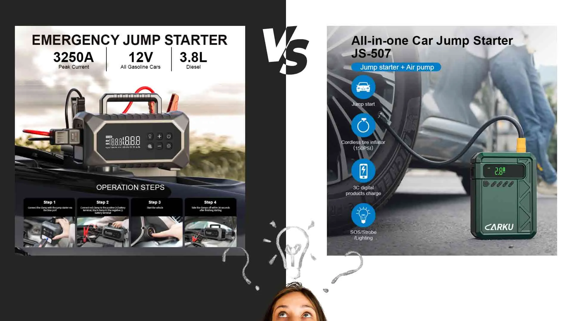4-In-1 Jump Starter With Air Compressor Vs. 6-In-1 Jump Starter: Which Is Better?